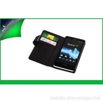 Anti - scratch Sony Mobile Phone Wallet Leather Case for Xp